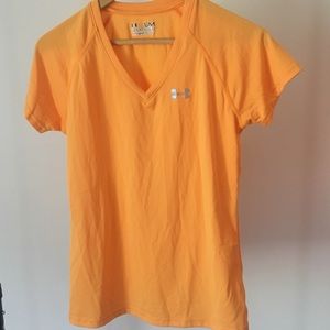 Sm Light Orange Under Armour Heat Gear Semi Fit